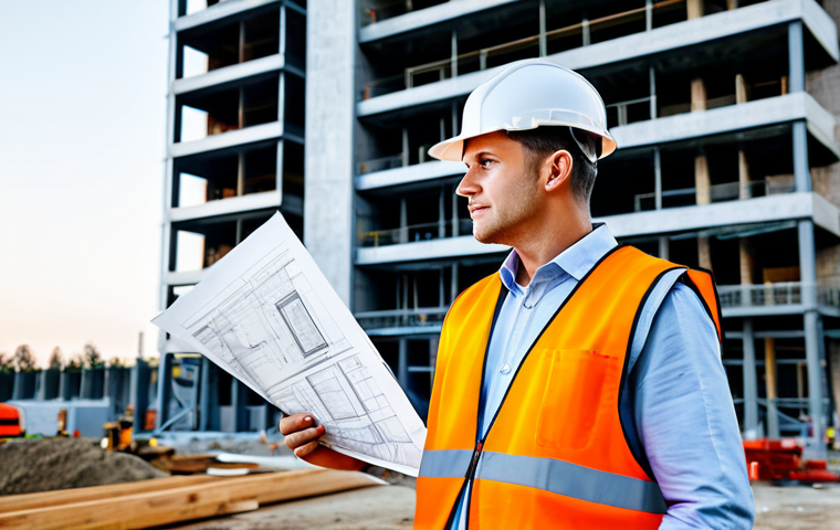 **

"A professional architect, fully clothed in appropriate attire for a construction site (hard hat, safety vest, modest work clothes), reviewing blueprints on a modern building project, safe for work, perfect anatomy, natural proportions, professional photography, clear details, bright natural light, family-friendly, appropriate content."

**
