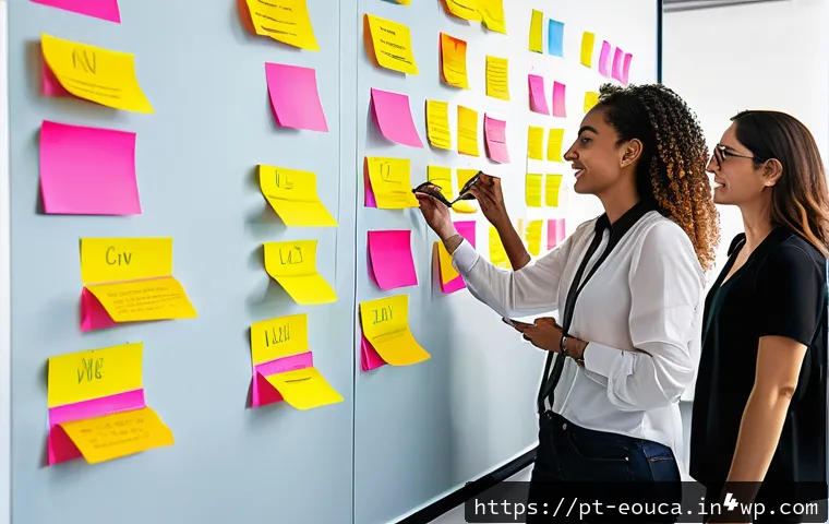 디자인 사고와 Agile 방법론 통합 - A diverse multidisciplinary team engaged in a collaborative agile workspace in São Paulo, Brazil, fe...